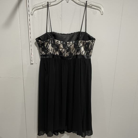 Vintage Y2K Cache Babydoll Mini Dress Size 4 Black Lace Bow HOCO Event Party - Picture 3 of 11